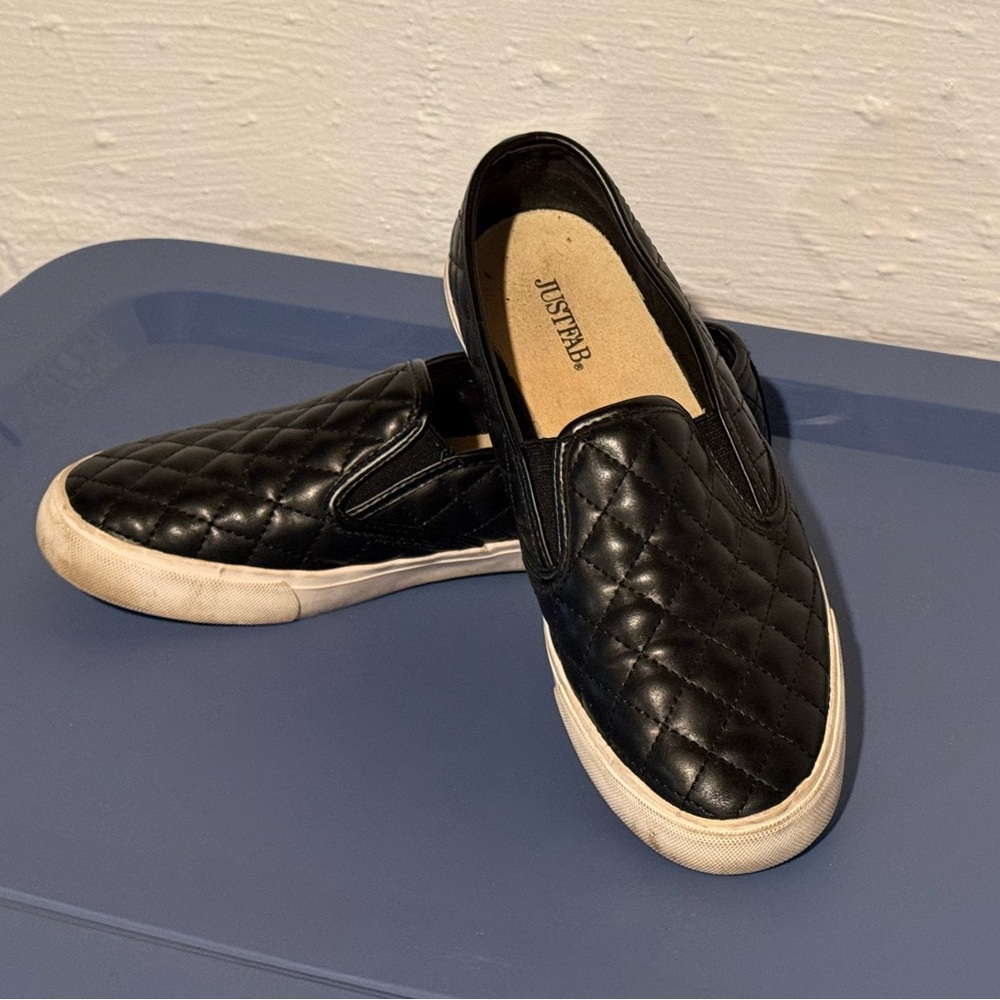 Just Fab Black Ronna Slip-on Loafers